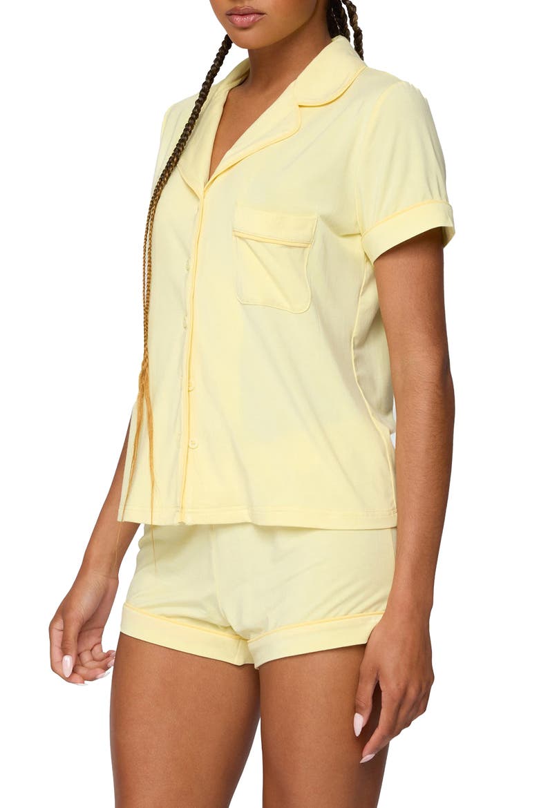Tezlie Short Sleeve Button-Up Shirt, Alternate, color, YELLOW