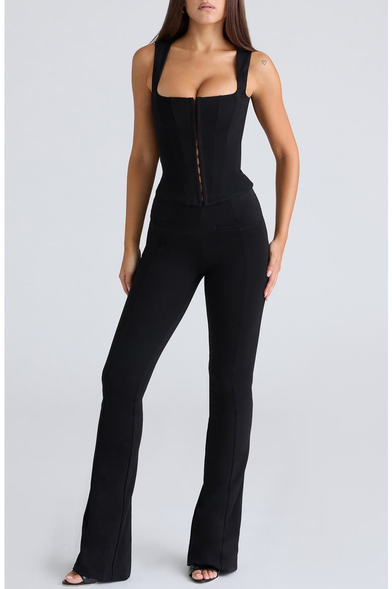 The Fitted Bootcut Pants, Alternate, color, BLACK