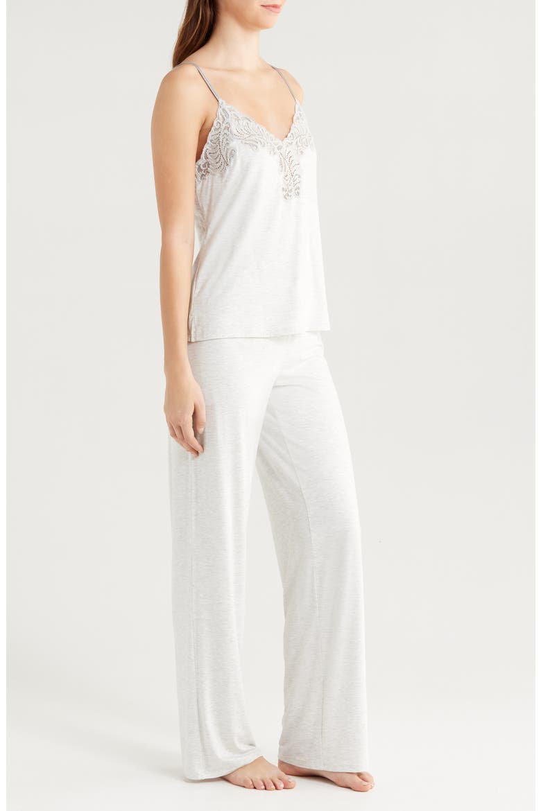 Essentials Lace Trim Jersey Pajamas, Alternate, color, LHG