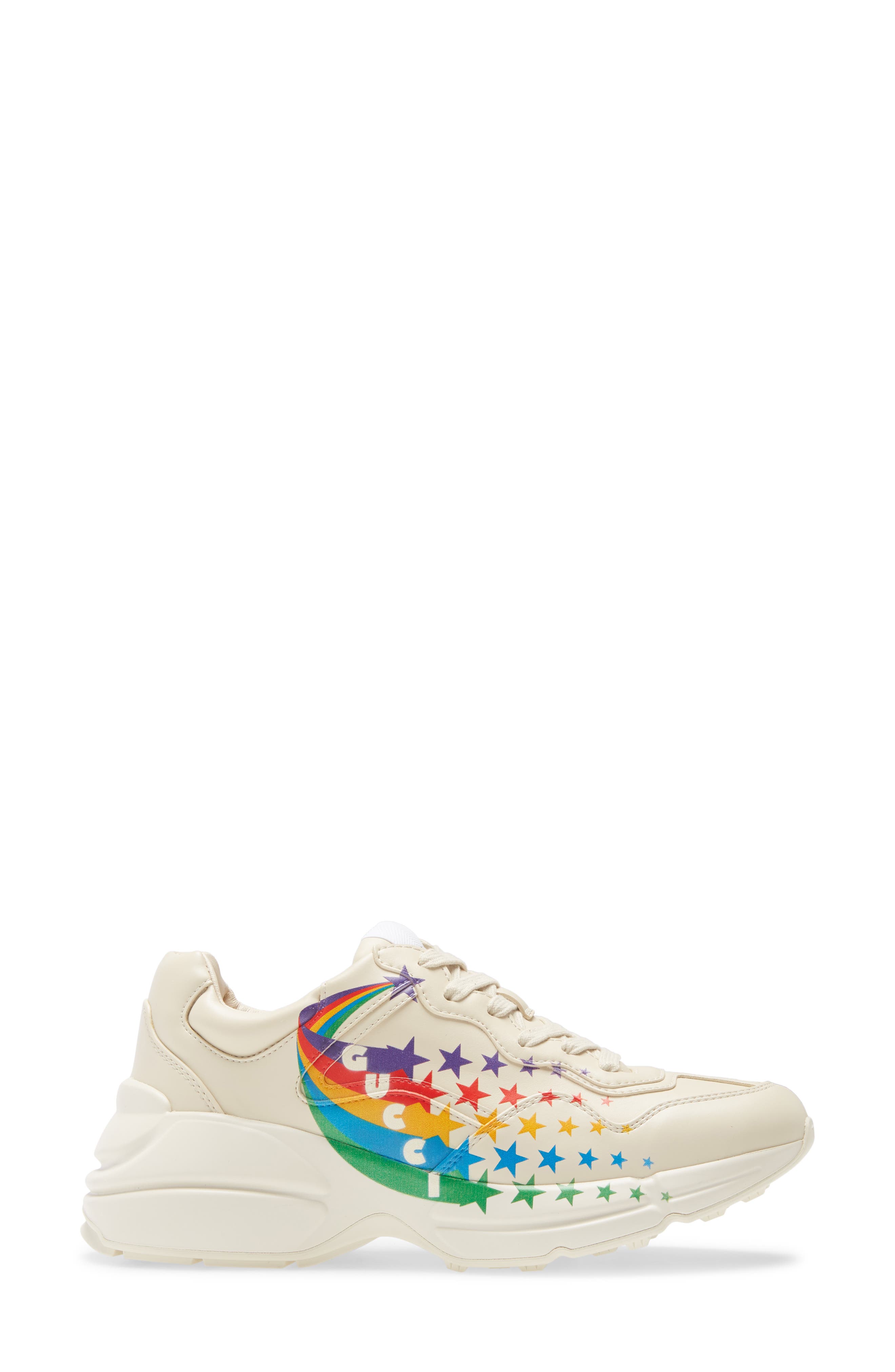 Gucci Rhyton Rainbow Stars Low Top Sneaker, Alternate, color, 