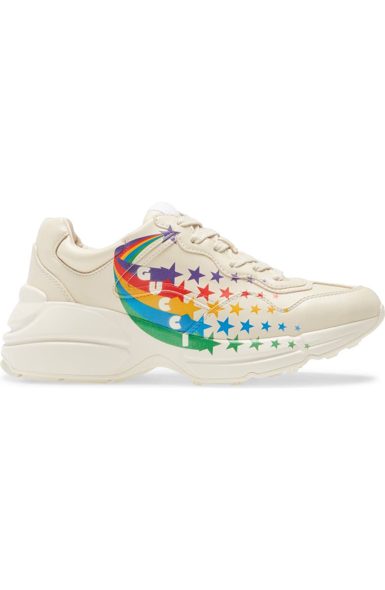 Gucci Rhyton Rainbow Stars Low Top Sneaker, Alternate, color,