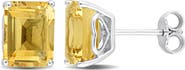 DELMAR Citrine Octagon Stud Earrings