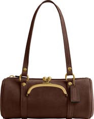 COACH Kisslock 28 Leather Barrel Bag