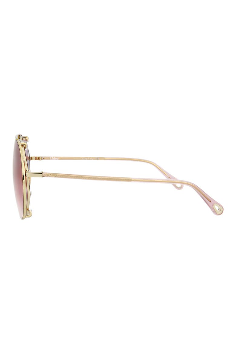 Novelty 57mm Aviator Sunglasses, Alternate, color, GOLD PINK RED