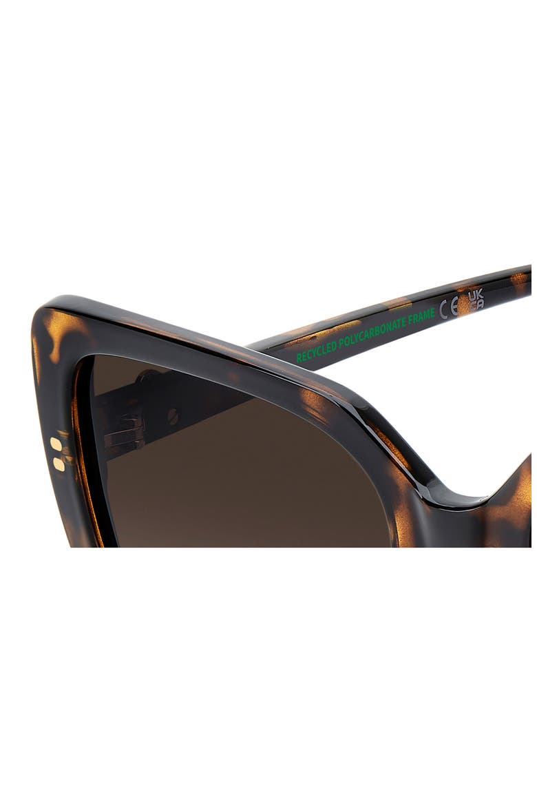 55mm Polarized Rectangular Sunglasses, Alternate, color, HAVANA/ BROWN