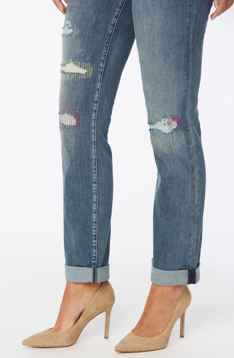 NYDJ Marilyn Cool Embrace<sup>®</sup> Ripped Ankle Straight Leg Jeans, Alternate, color,