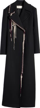 Dries Van Noten Rafaella Whipstitched Wool Blend Coat