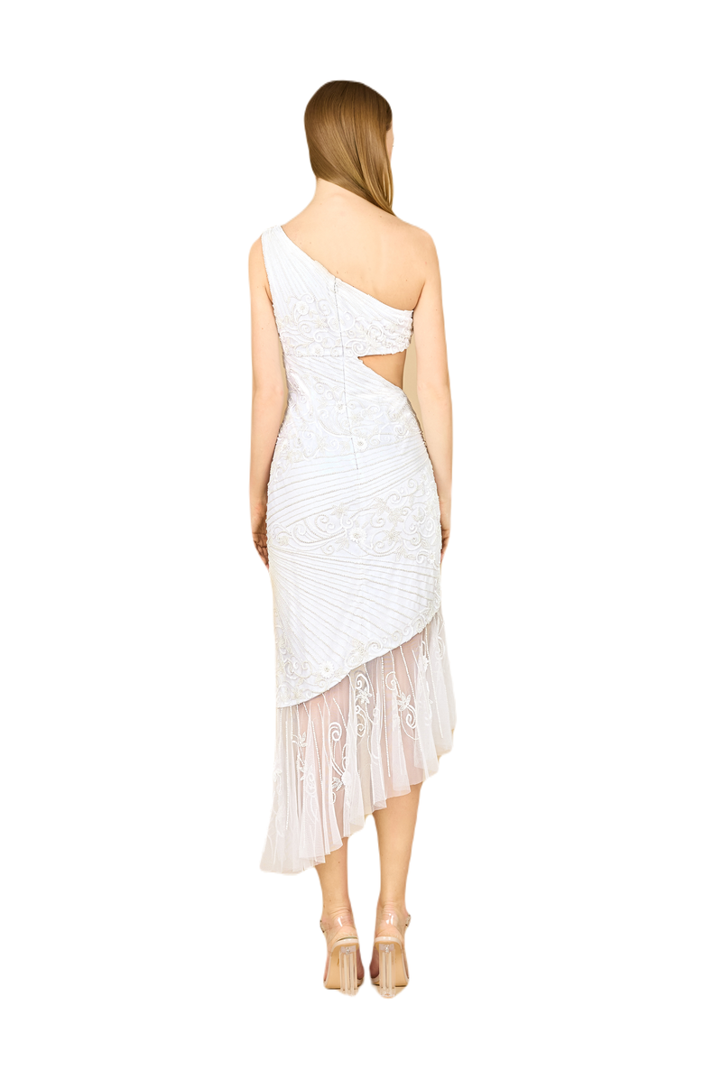 LARA New York One Shoulder High-Low Beaded Gown, Alternate, color,