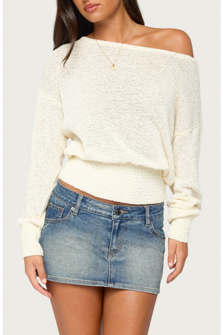 Parra Textured Off the Shoulder Sweater, Main, color, CREAM
