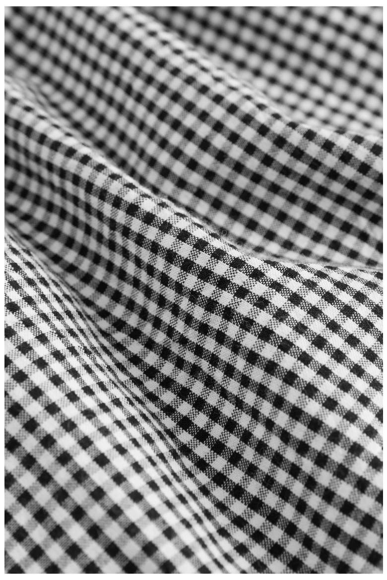 Gingham Smocked Maxi Dress, Alternate, color, BLACK