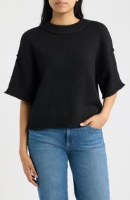 CITY BLUES Broome Crop Short Sleeve Sweater