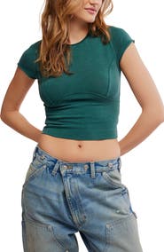 Free People We The Free Protagonist Stretch Cotton Baby Tee