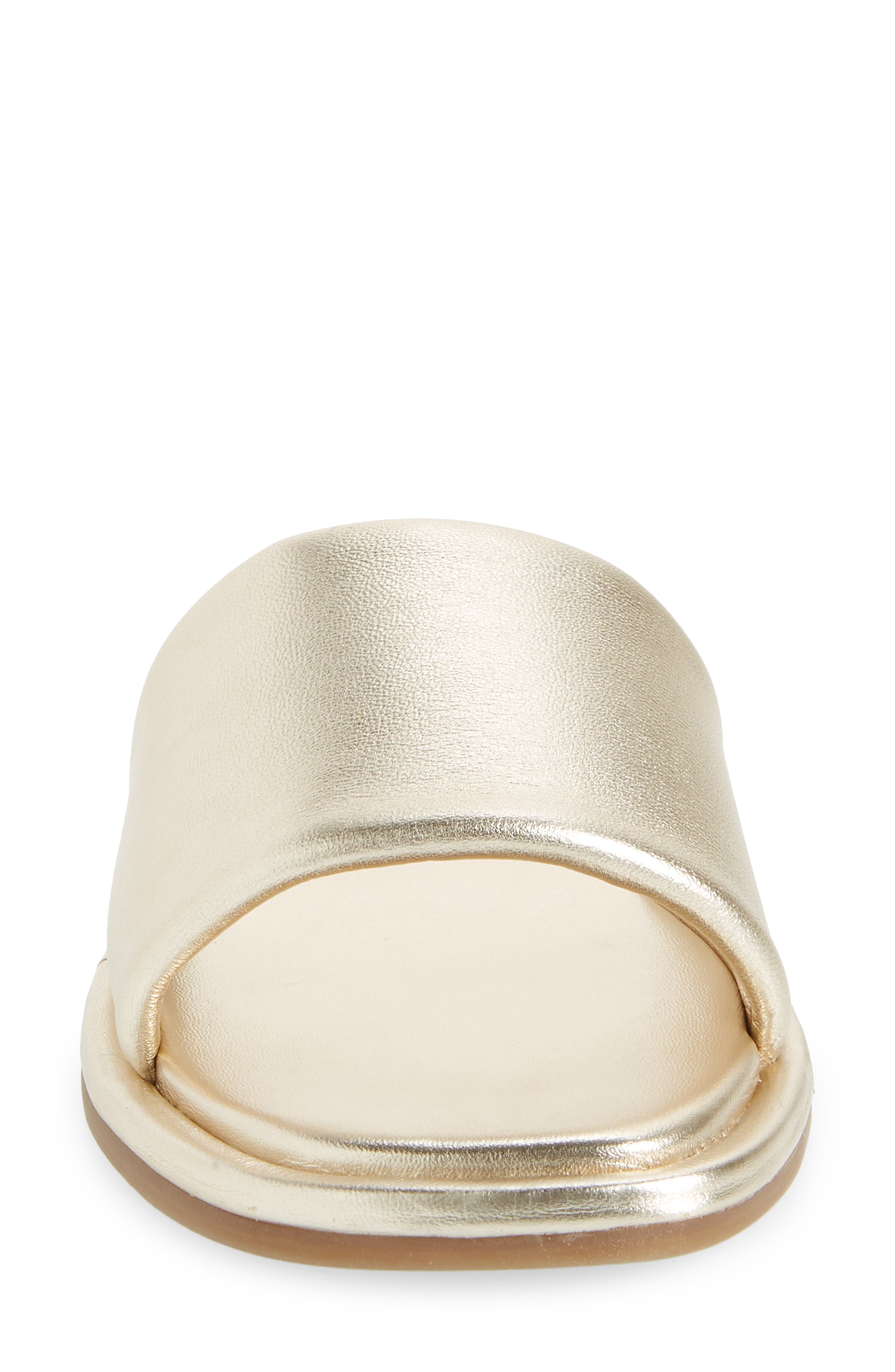 Clyde Slide Sandal, Alternate, color, GOLD LEATHER