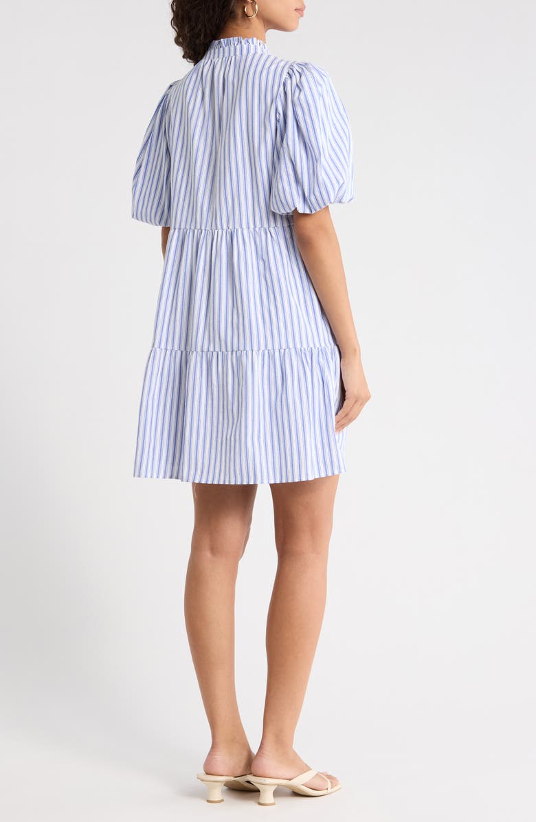 SUGARLIPS Audry Stripe Jacey Babydoll Minidress, Alternate, color, White-Blue