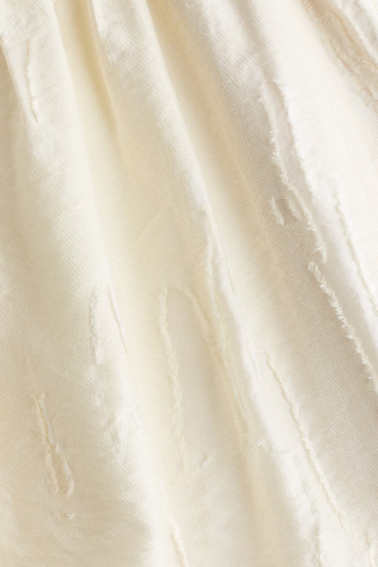 Frayed Paper-bag Shorts, Alternate, color, Cream