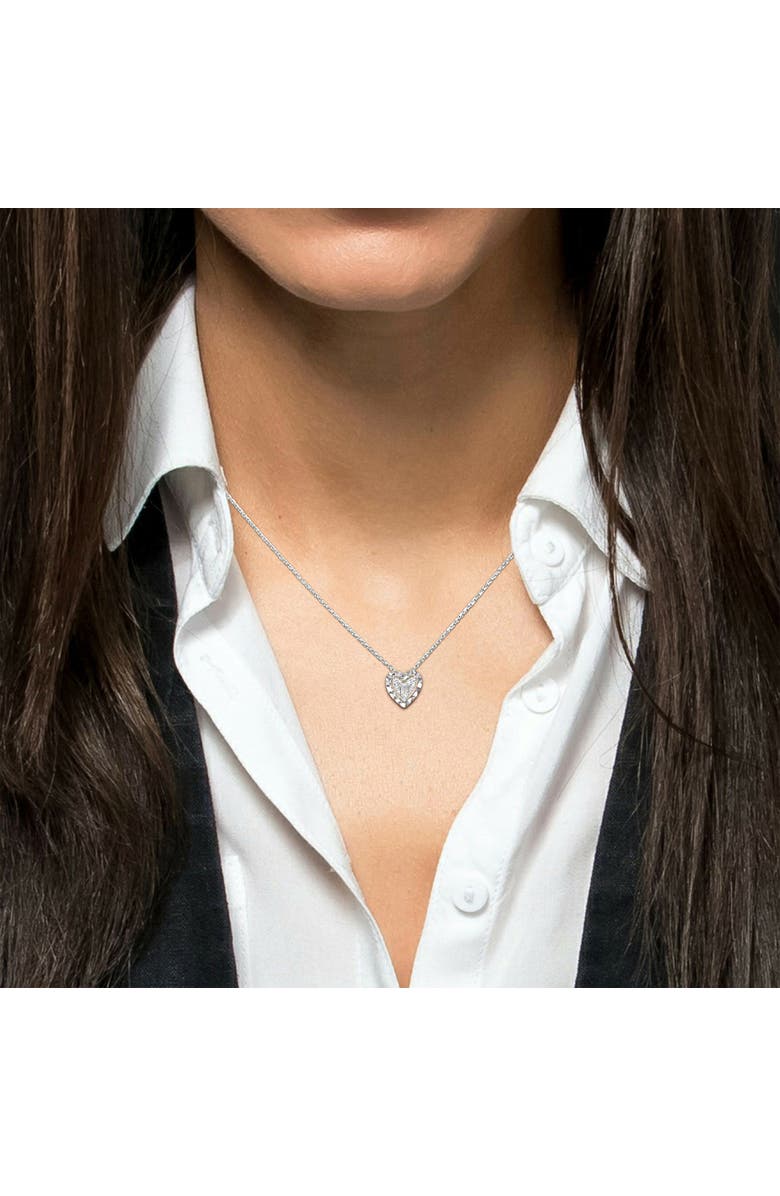 Julianna B. Diamond Accent Heart Necklace 14k White Gold, Alternate, color, 