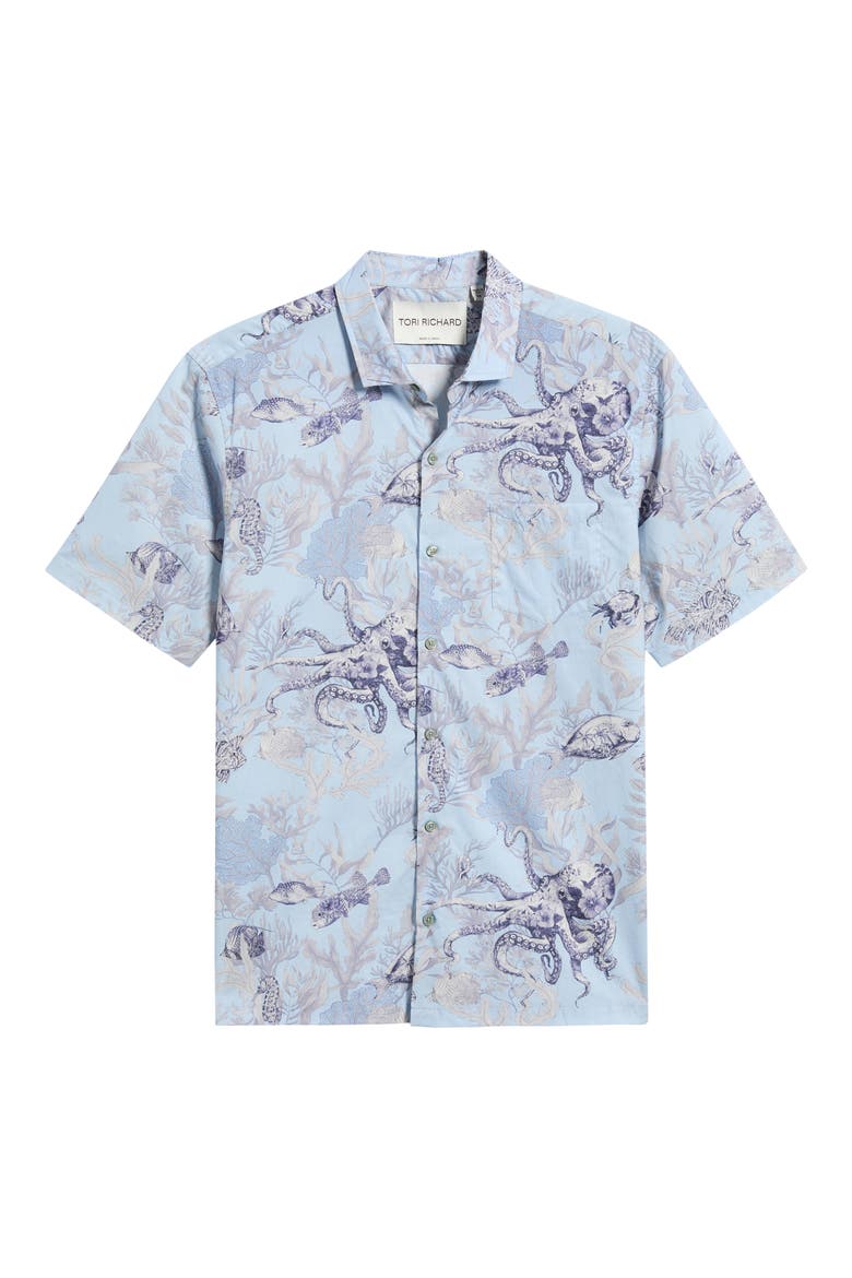 Octopuss Notched Collar Cotton Lawn Shirt, Alternate, color, CHAMBRAY