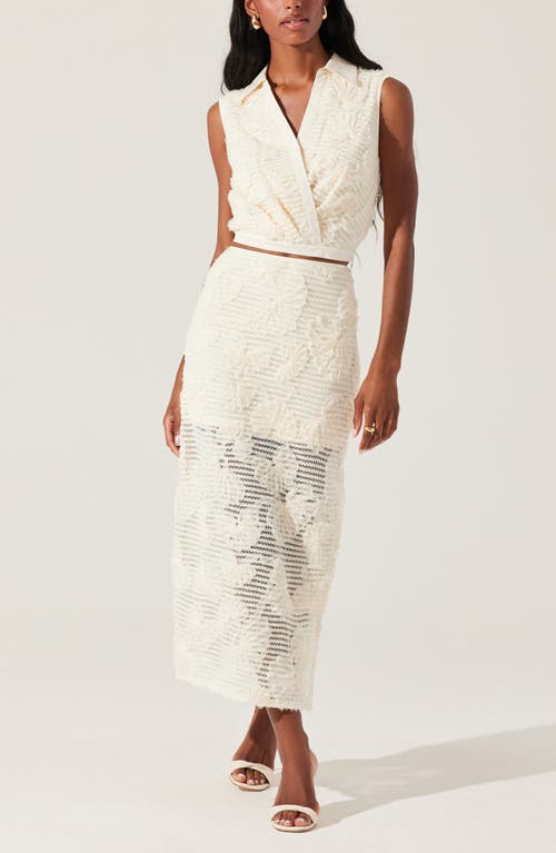 Astr The Label Sol Collar Wrap Crop Top In Cream