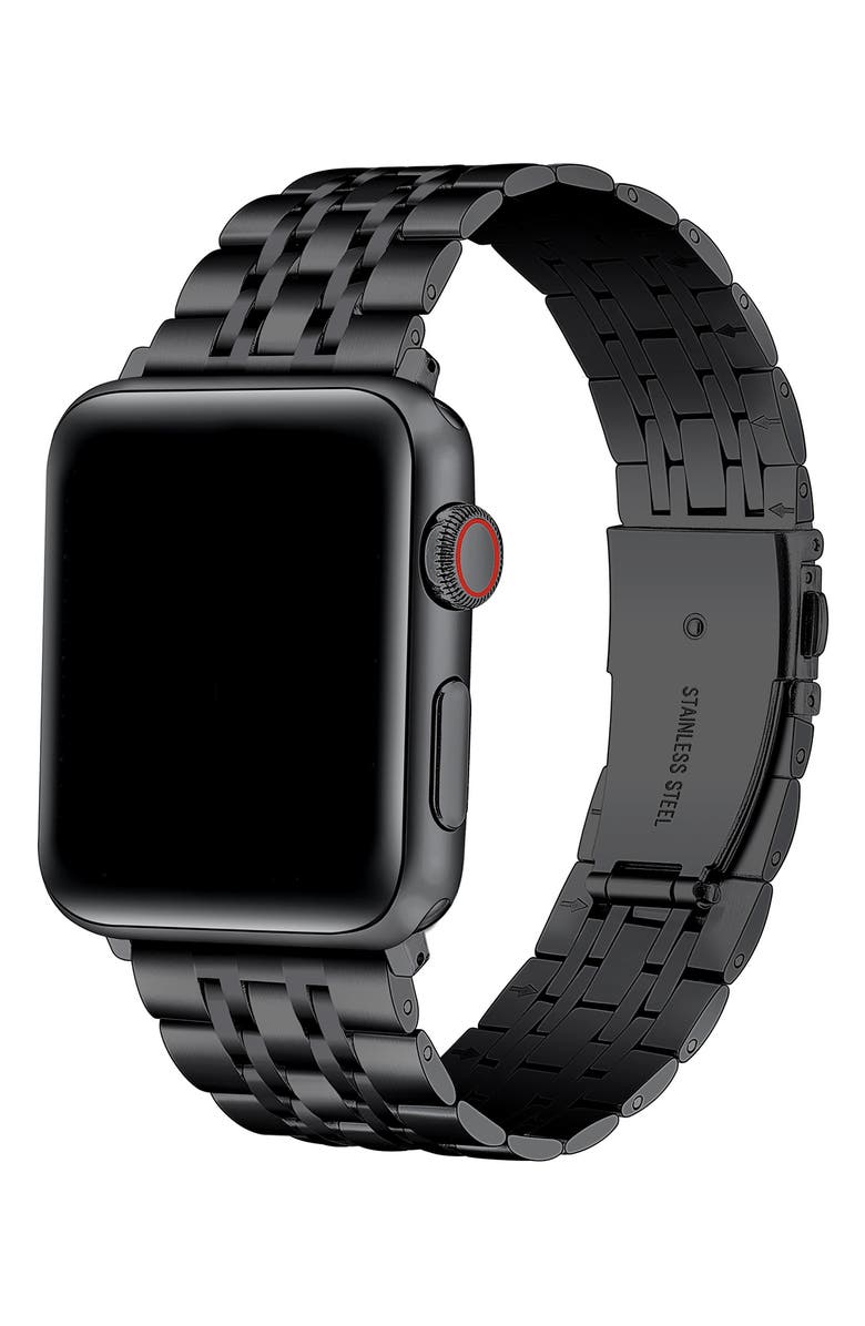 Posh Tech Stella Black Stainless Steel Apple Watch<sup>®</sup> Bracelet Watchband, Main, color, Black