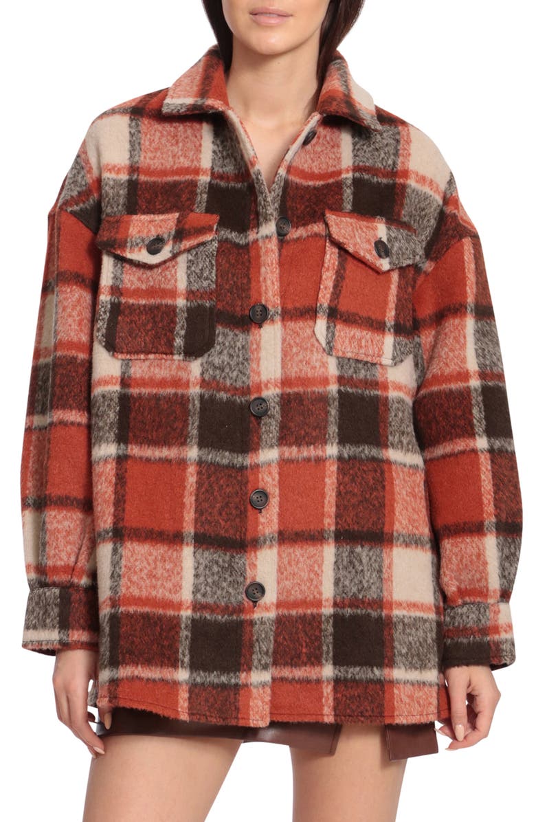 Avec Les Filles Plaid Boyfriend Shacket, Alternate, color, 