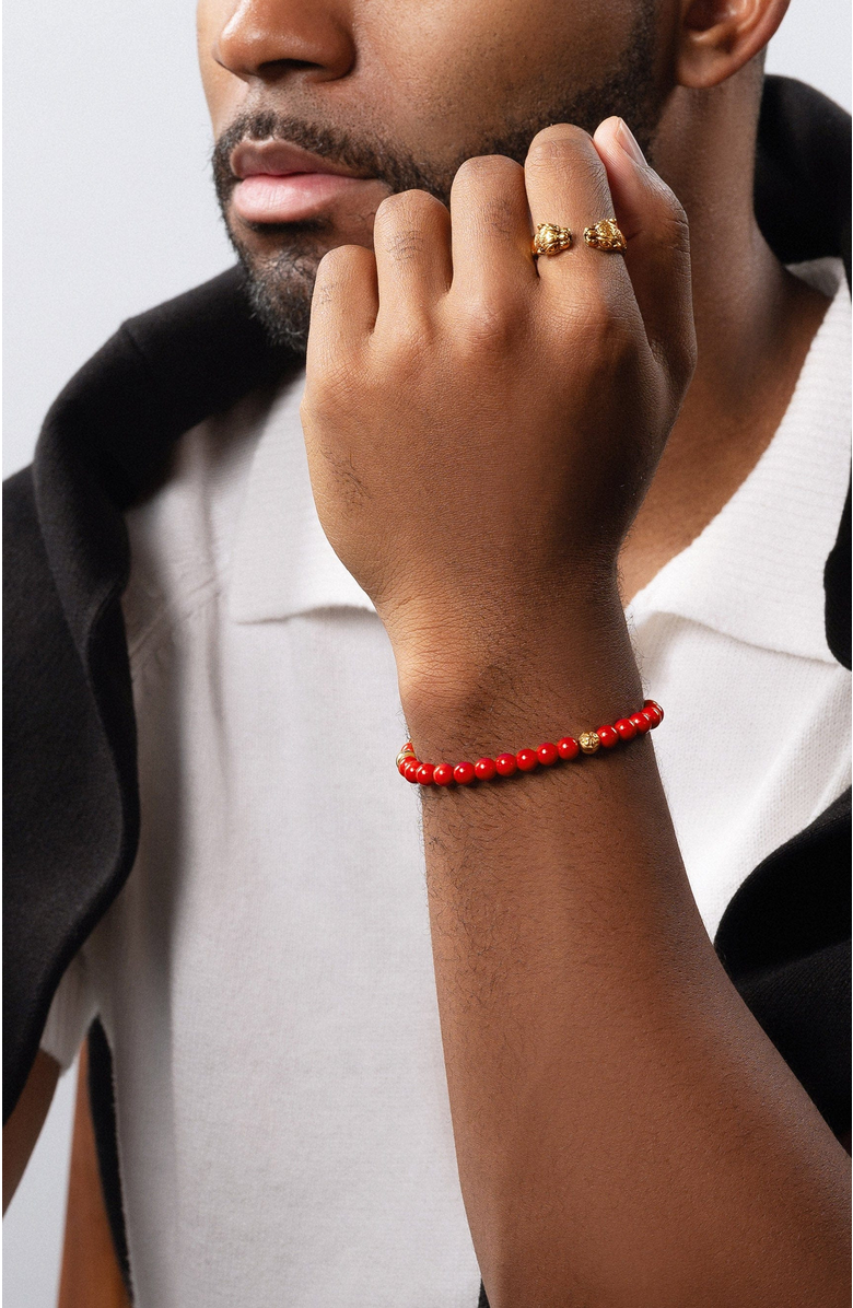 Nialaya Jade Bracelet, Alternate, color, Red / Gold