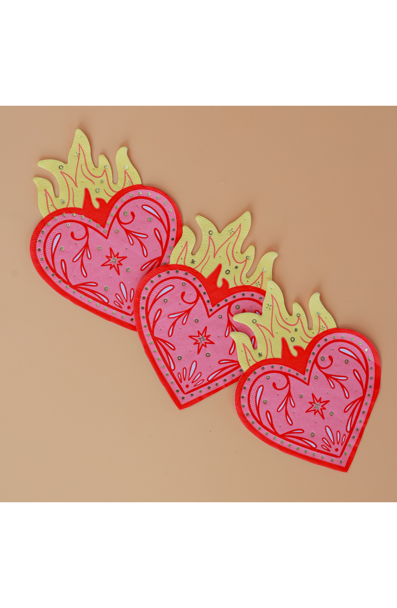 Jollity & Co. Queens Flaming Hearts Large Napkins, Alternate, color, Assorted Pre-Pack