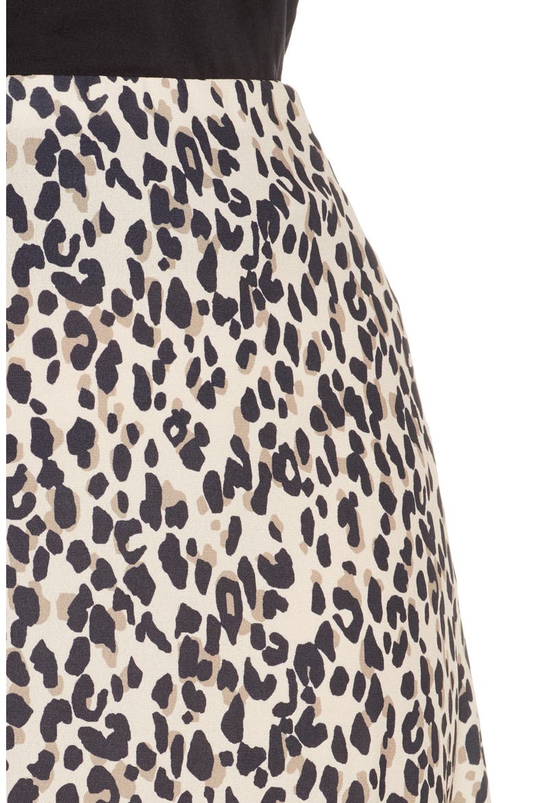 A-Line Midi Skirt, Alternate, color, TAN ANIMAL PRINT