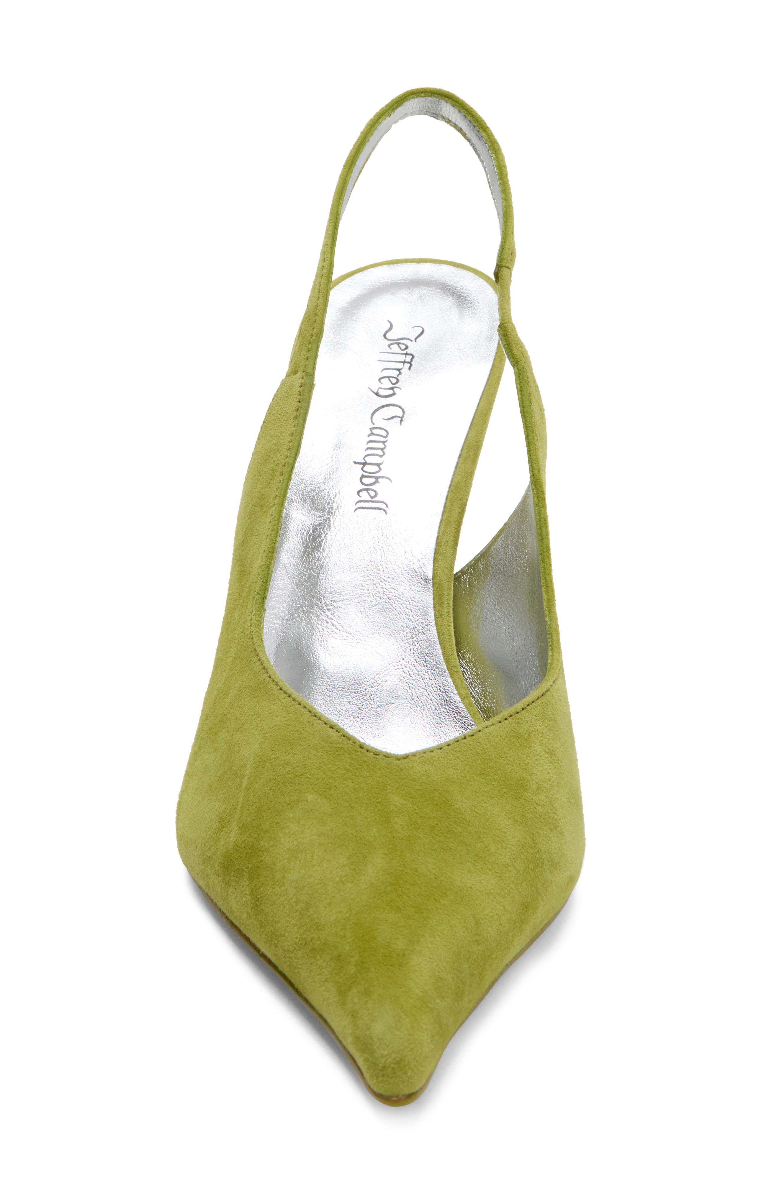 Pucker Leather Slingback Pump, Alternate, color, BRIGHT CHARTREUSE SUEDE
