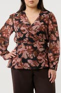 Estelle Natalia Floral Faux Wrap Top