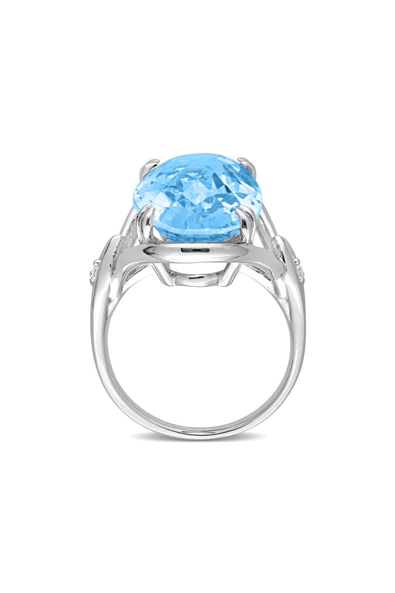 Oval Checkerboard Blue Topaz Ring, Alternate, color, BLUE