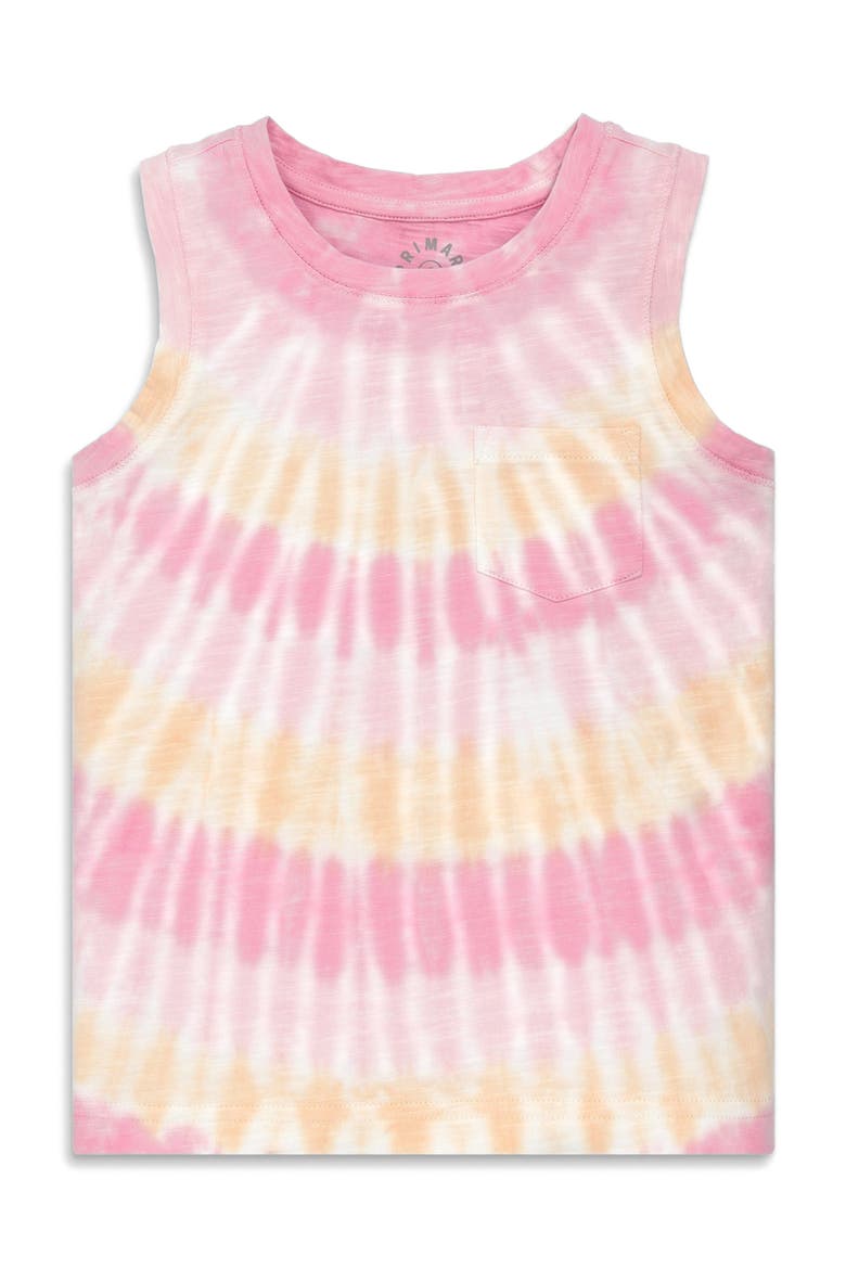 Kids Pocket Tank In Tie Dye, Main, color, Warm Sunburst Tie Dye
