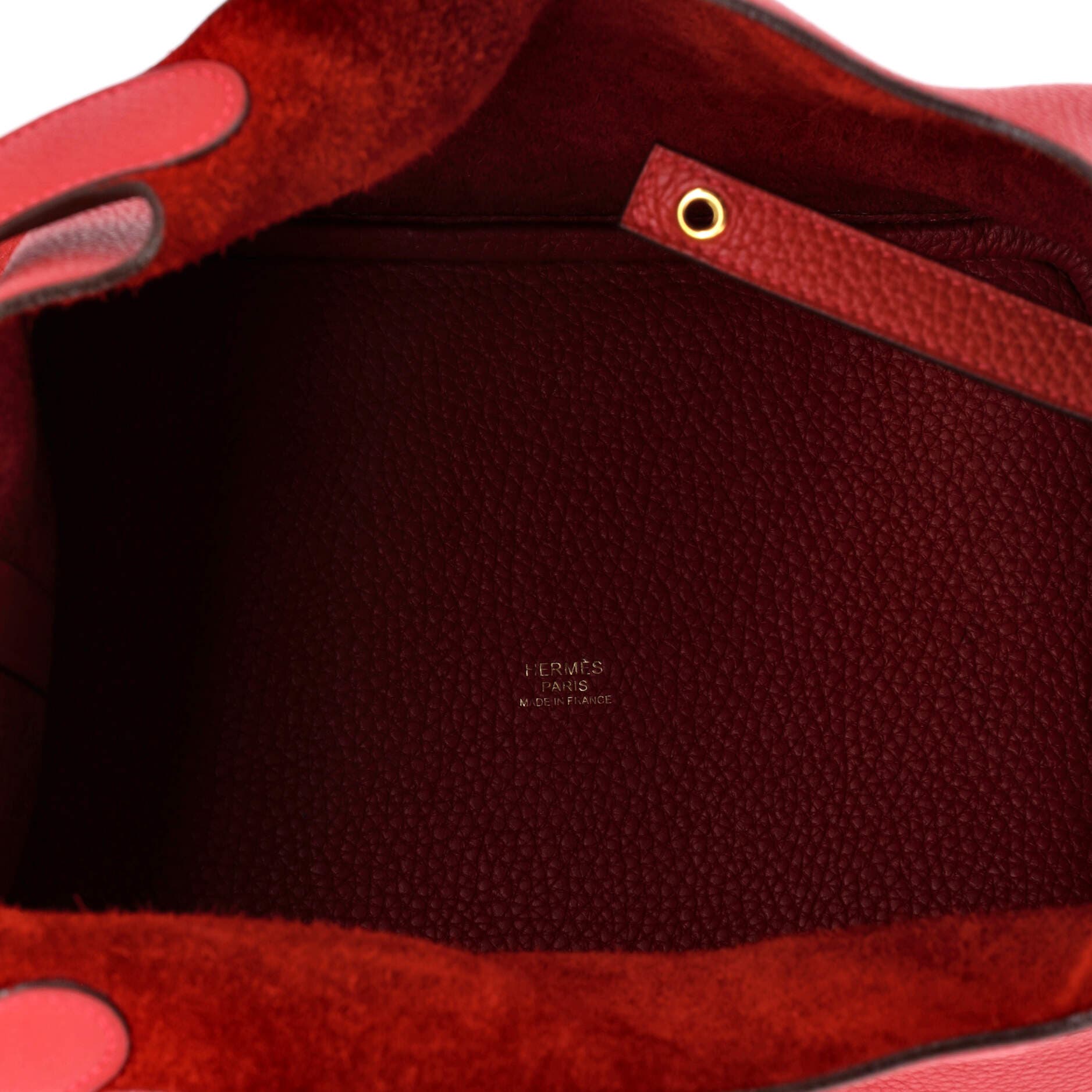 Pre-Owned Hermes Picotin Lock Bag Clemence MM, Alternate, color, Rouge Casaque