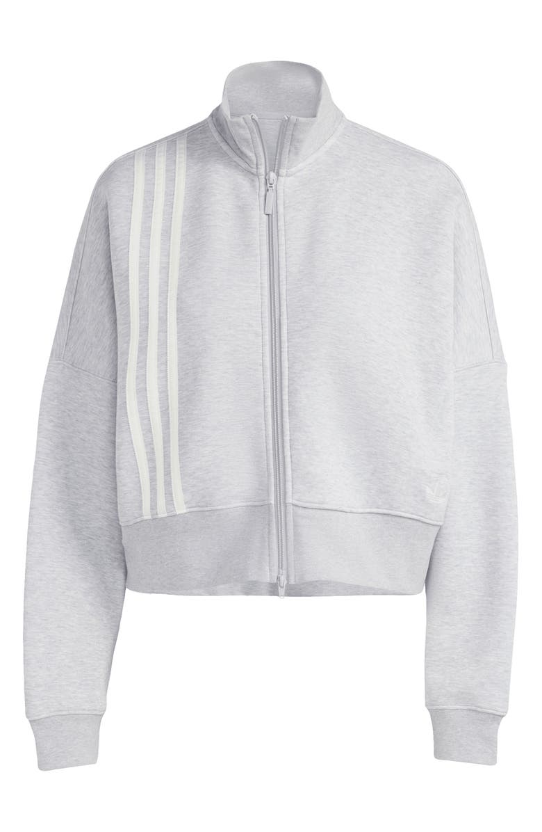 adidas 3-Stripes Zip Front Cotton Blend Jacket, Alternate, color, Grey Melange