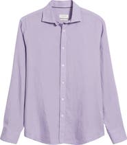 Bugatchi Axel Shaped Fit Linen Button-Up Shirt