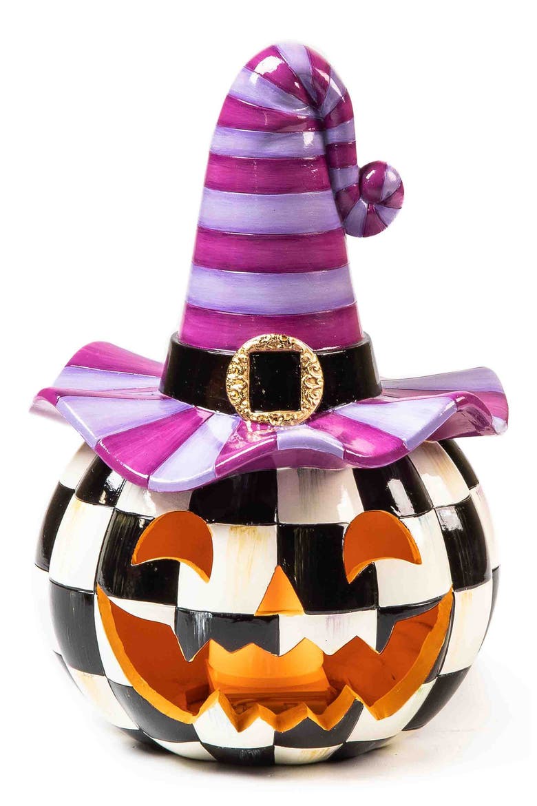 Happy Jack Illuminated Pumpkin Ornament, Main, color, PURPLE
