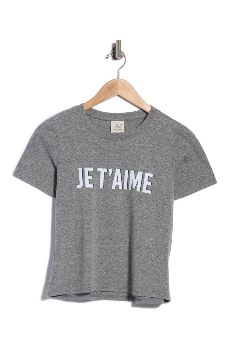 Je Taime Shrunken T-Shirt, Alternate, color, HEATHER GREY/ MULTI