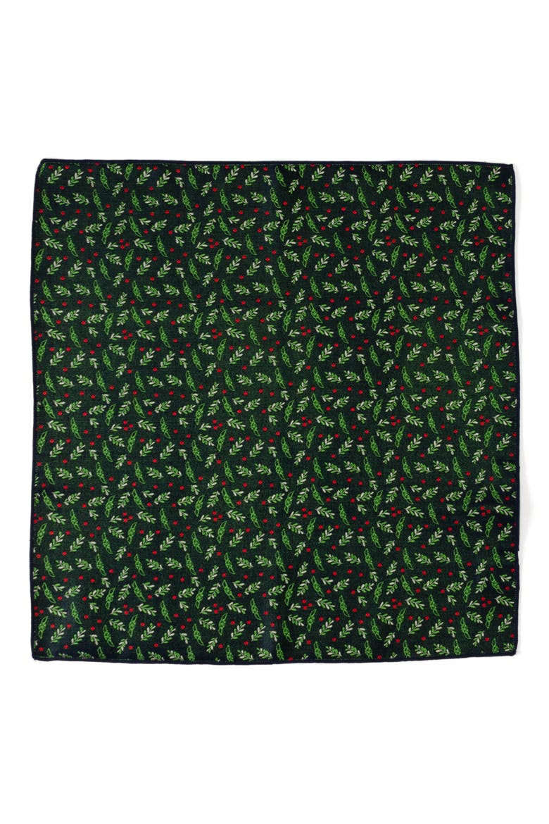 Grogu Holiday Navy Silk Pocket Square, Alternate, color, BLACK