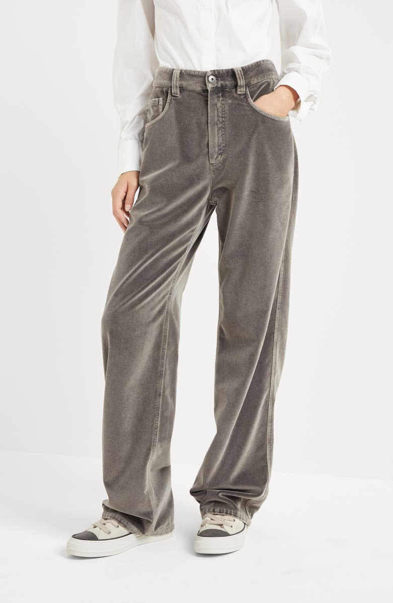 Brunello Cucinelli Garment-dyed Loose trousers, Alternate, color, 