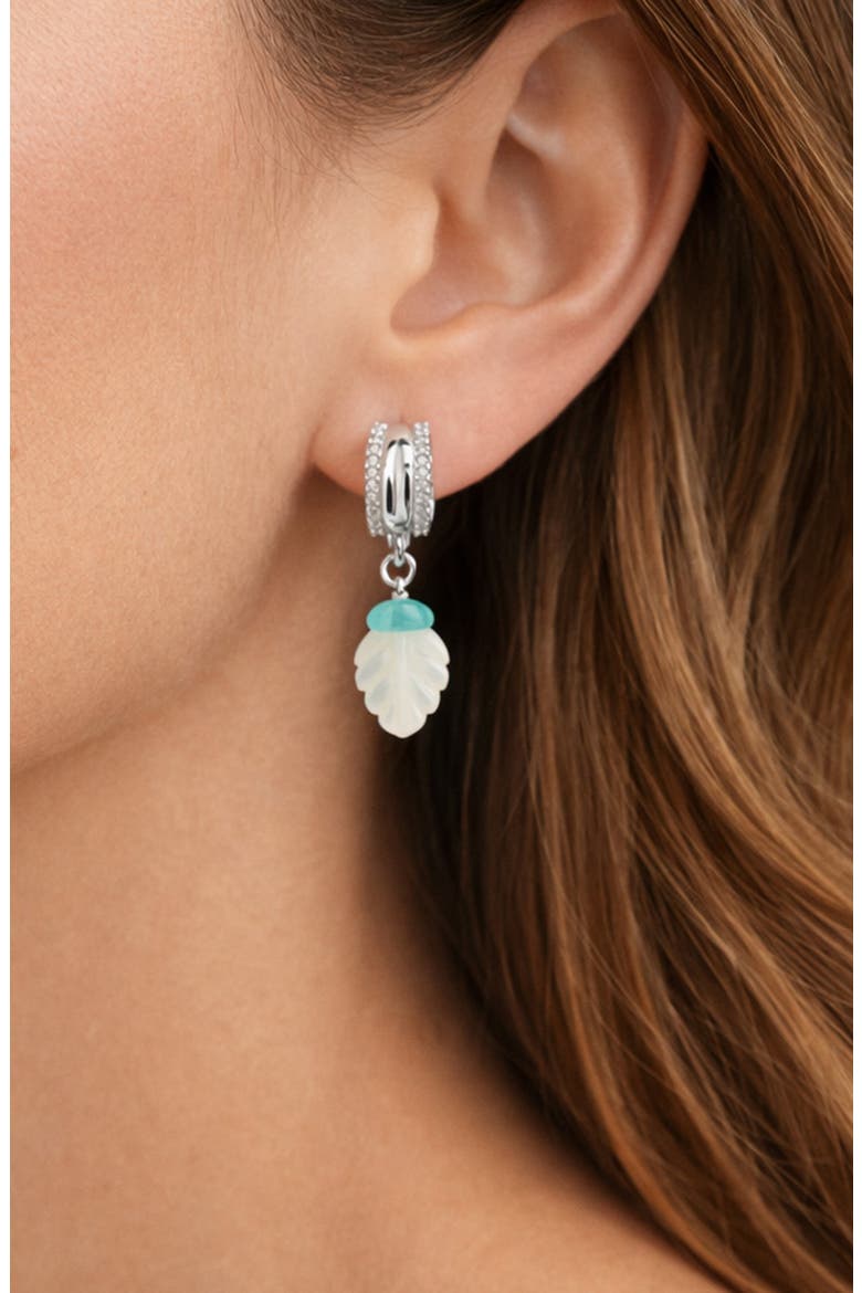 Sea Mist Mother-of-Pearl Drop Earrings, Alternate, color, SILVER