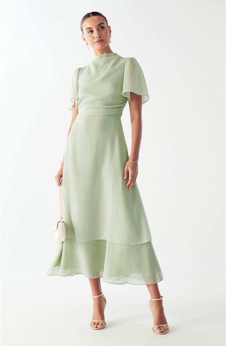 WILLA Rory Midi Dress, Main, color, Light Sage