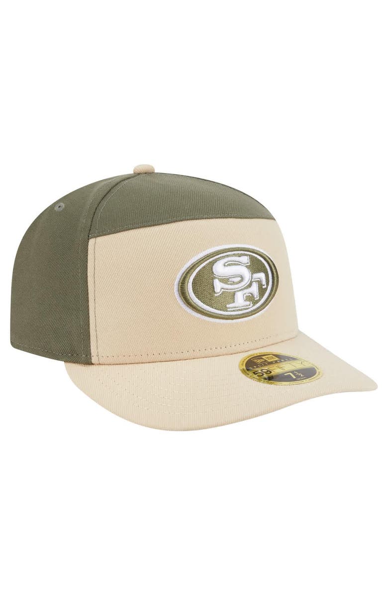 New Era Men's New Era Light Beige/Olive San Francisco 49ers Two-Tone Color Pack Split Panel 59FIFTY Fitted Hat, Alternate, color, Light Beige