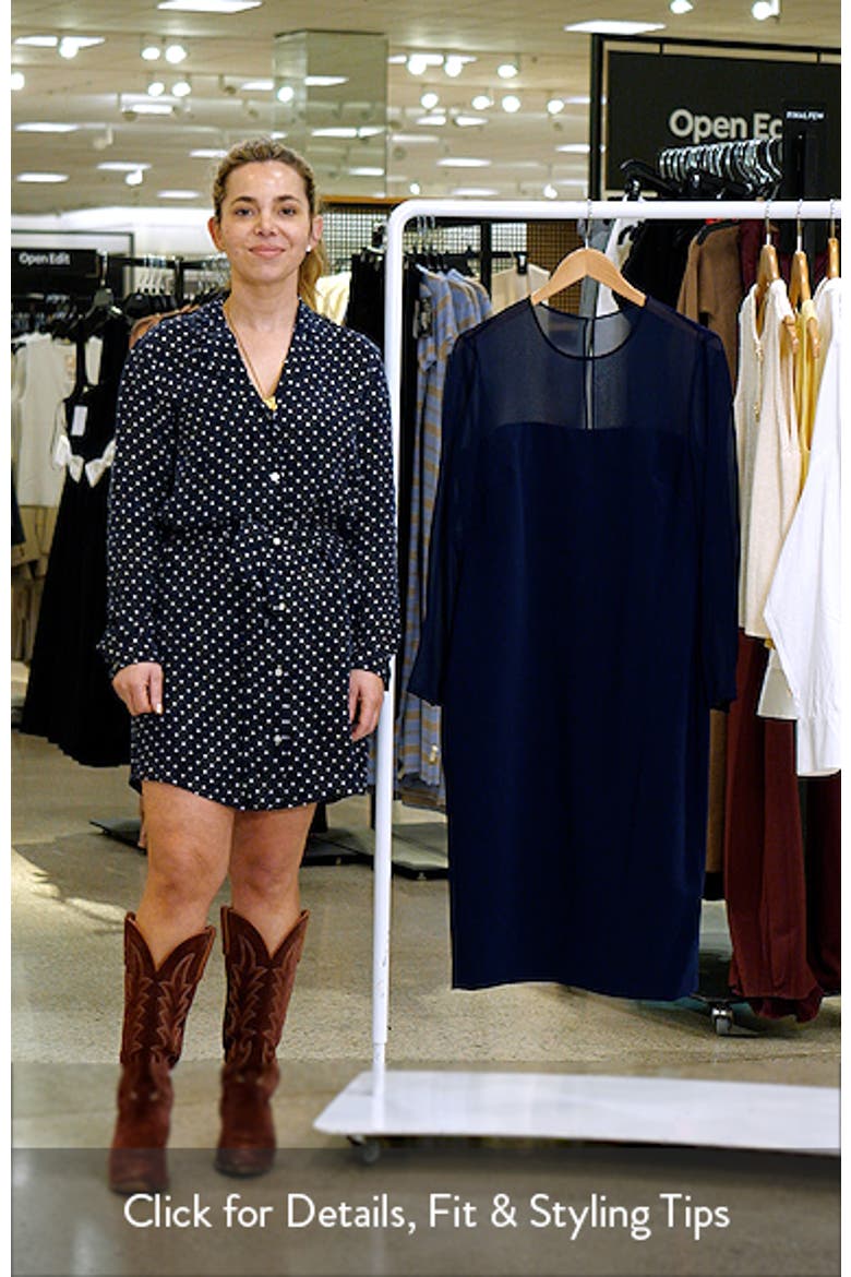 Sheer Yoke Wool Cocktail Dress video