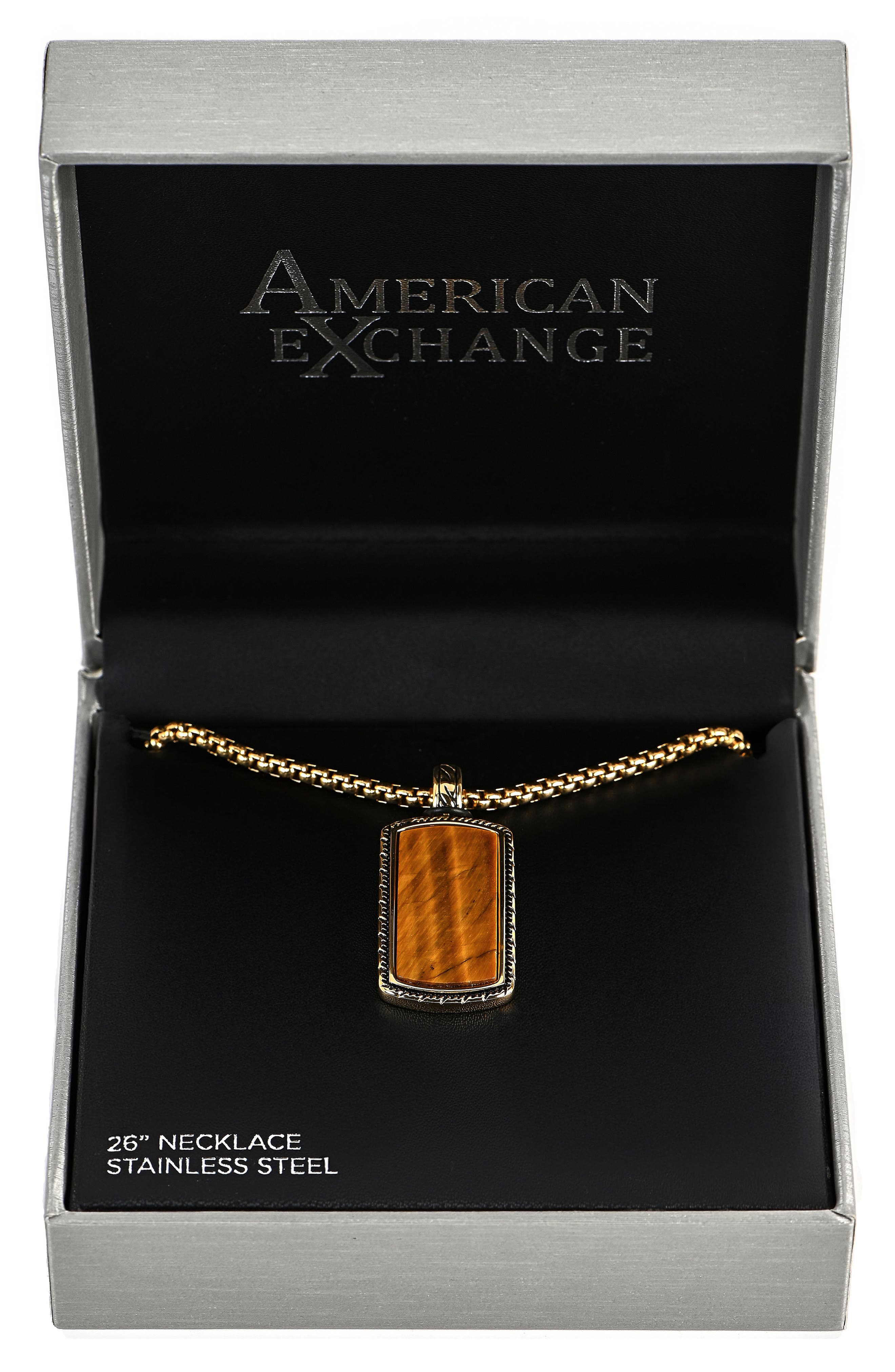 AMERICAN EXCHANGE Men's Stone Pendant Necklace