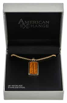 AMERICAN EXCHANGE Men's Stone Pendant Necklace