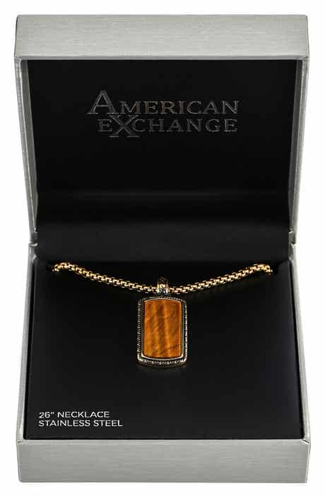AMERICAN EXCHANGE Men's Stone Pendant Necklace