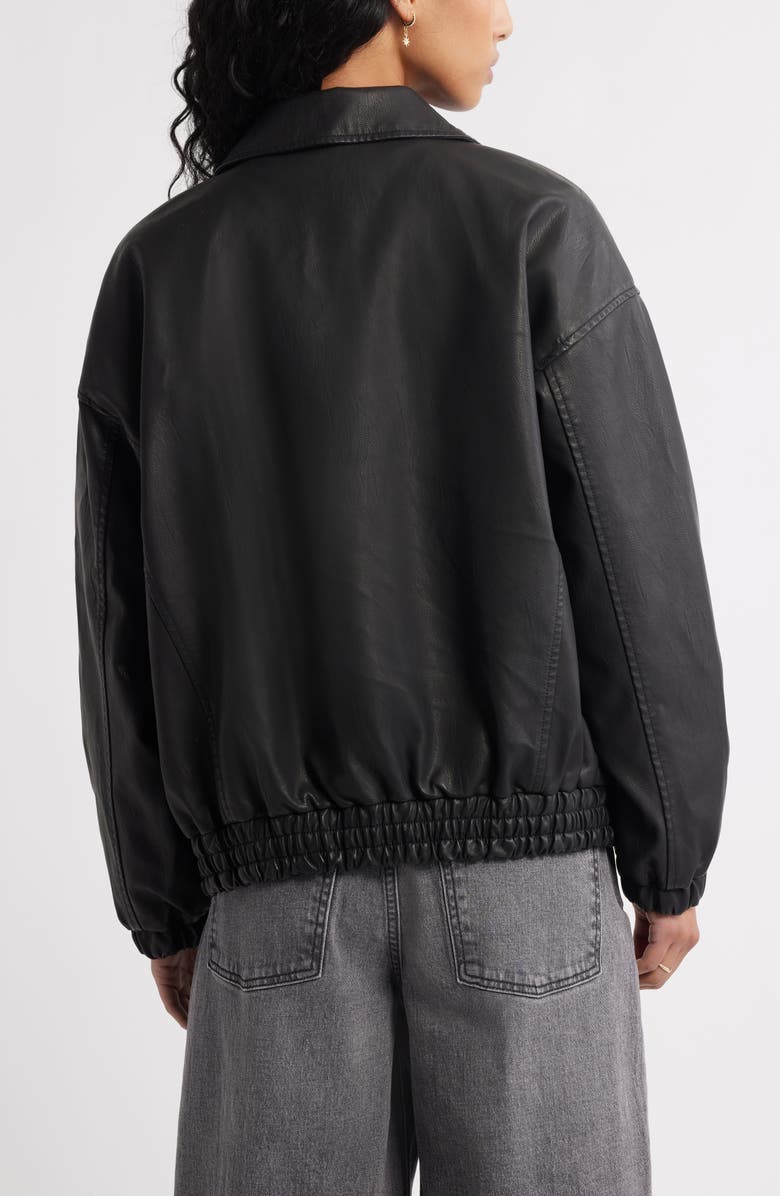 BP. Oversize Faux Leather Jacket, Alternate, color, Black