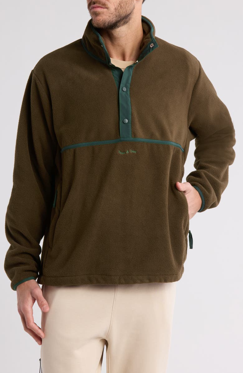 Museum of Peace & Quiet Wordmark Half Snap Fleece Pullover, Main, color, 