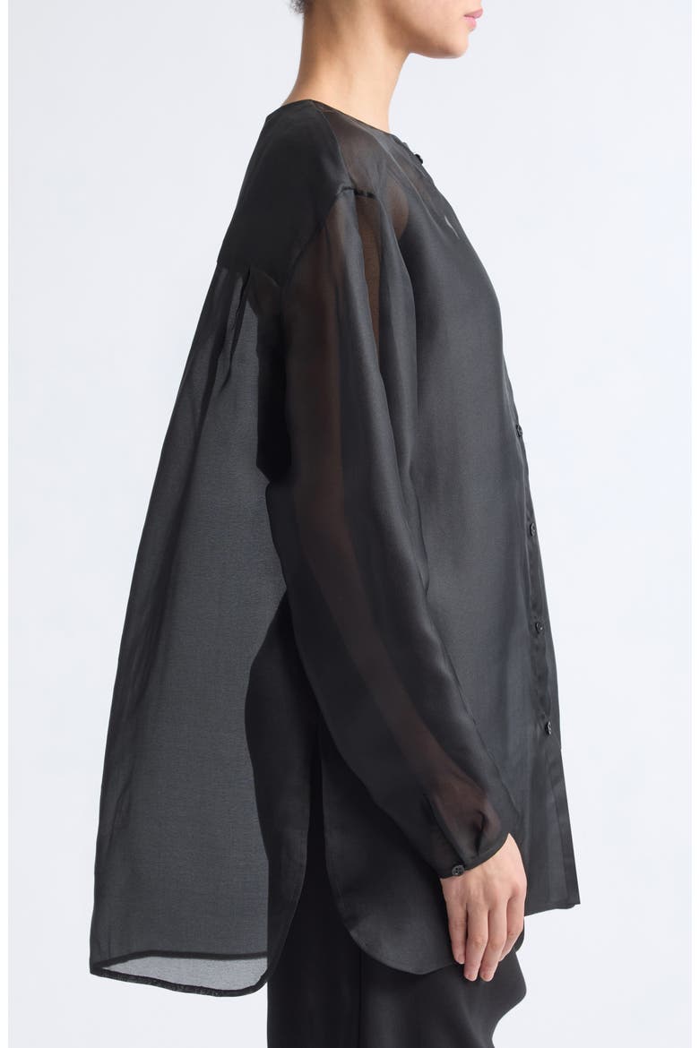 Silk Long Sleeve Shirt, Alternate, color, BLACK