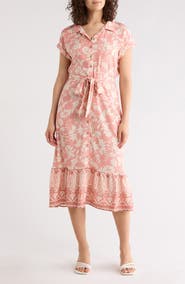 Lucky Brand Floral Belted Shirtdress