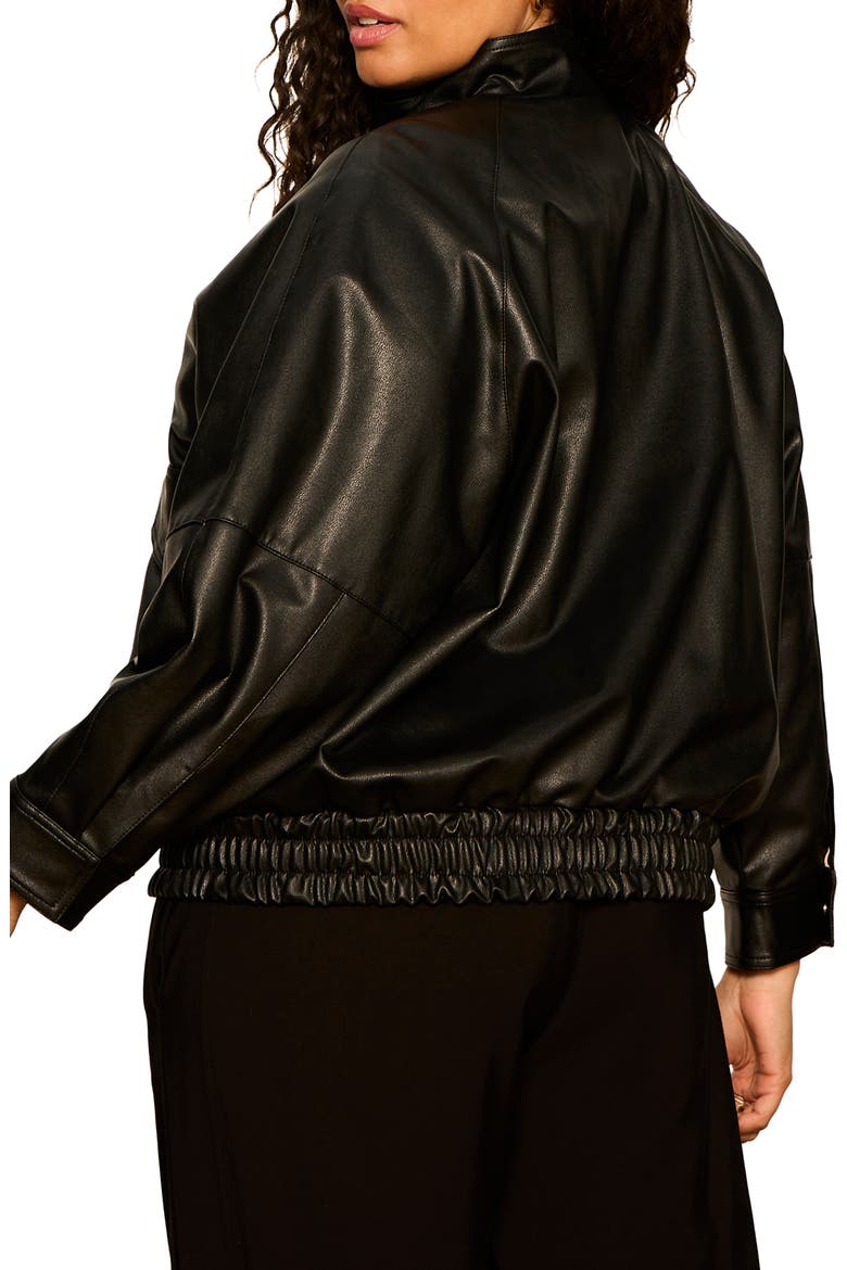 Alana Faux Leather Jacket, Alternate, color, BLACK